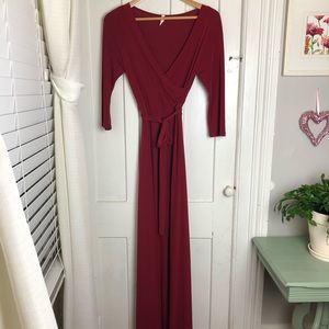 Pinkblush Maternity Burgundy Maxi Dress Small